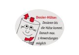 Hinweisetikett für TOPITEC® Dosierhülsen
